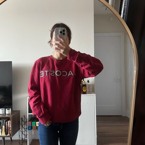 Lacoste Red Crewneck Sweatshirt - Picture 3 of 7